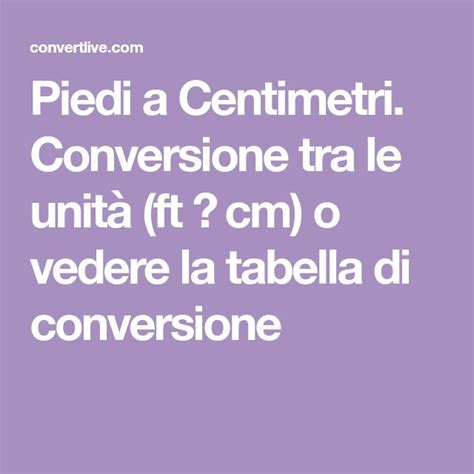 conversione piedi cm